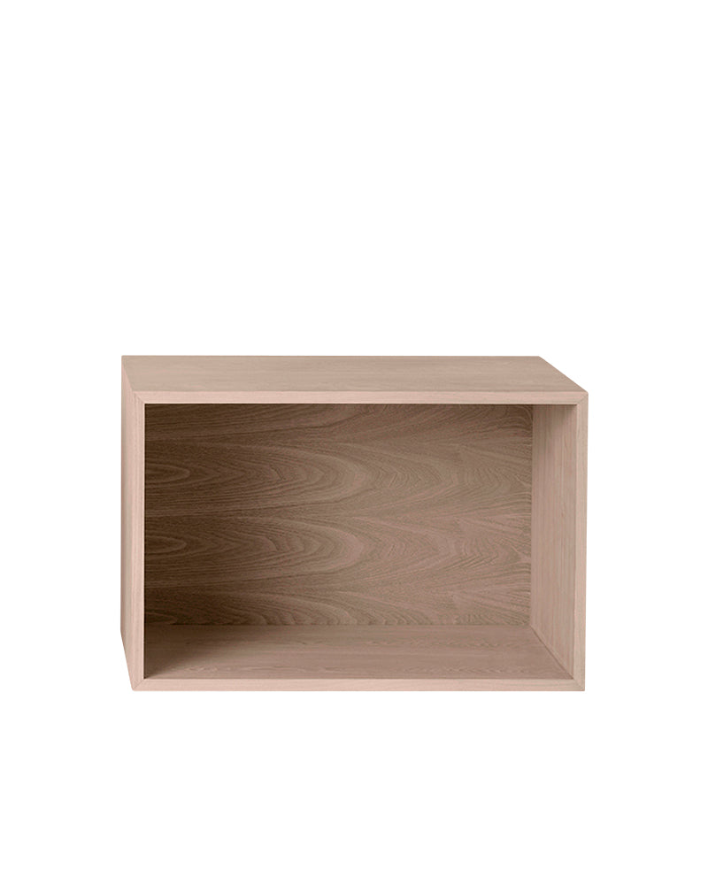 Stacked - Oak shelving unit without door - Large